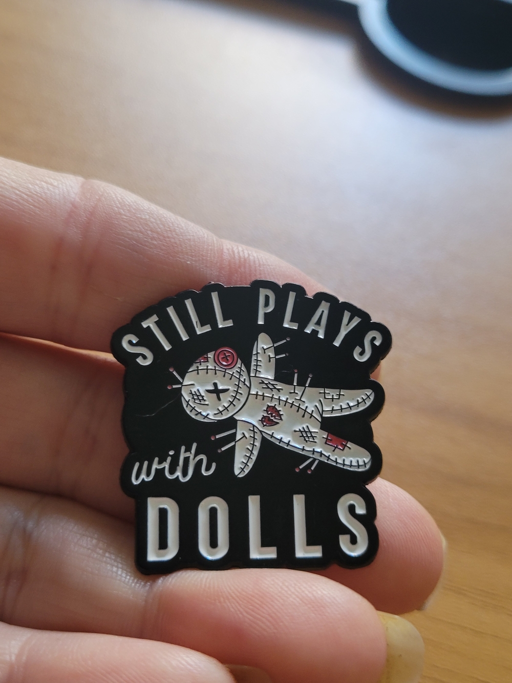 🍁NEW🍁Still Plays with Dolls Enamel Pin - Black